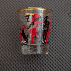 Vintage "Happy Days" Red And Black Shot Glass